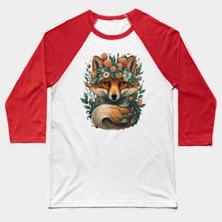 Cute floral fox gift ideas, fox gift ideas , fox kids tee, fox kids hoodie, fox tshirts Baseball T-Shirt